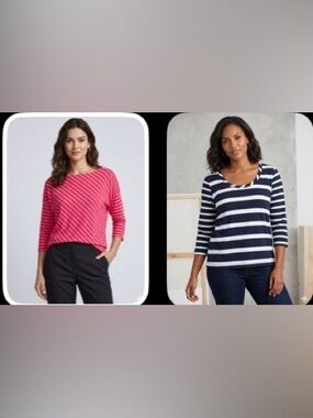 Bundle of striped tops—Liz Claiborne and Venezia
